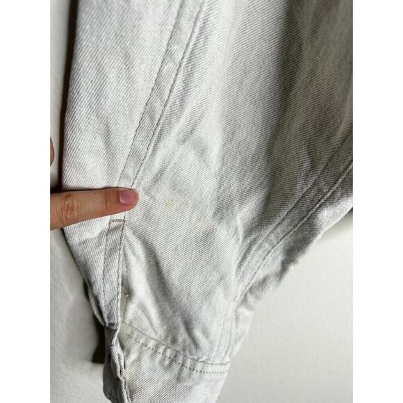 $395 VINCE Linen Italy Cropped Button-front Utility Jacket In Chalk Petite XS - Picture 13 of 16